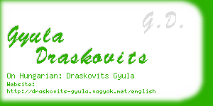 gyula draskovits business card